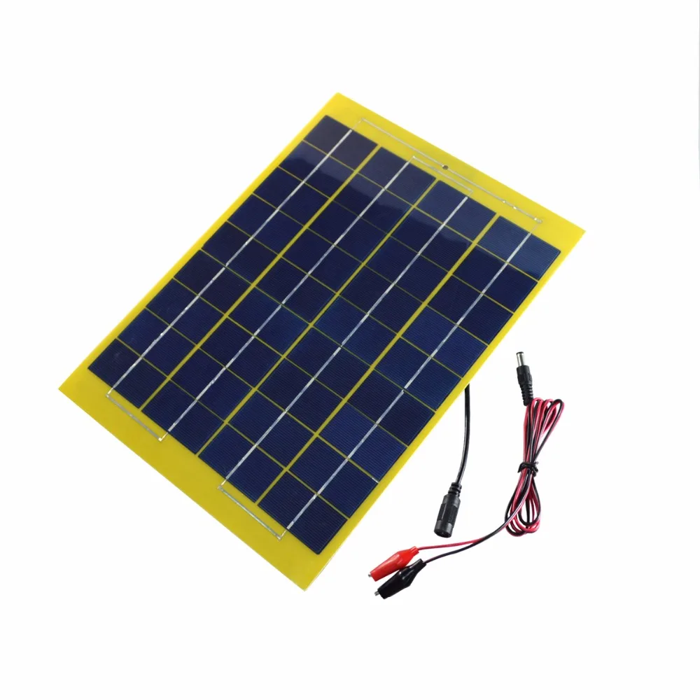 ELEGEEK 10W 18V Solar Panel DC Output Polycrystalline Solar Panel with Alligator Clips for 12V Solar System and 12V Battery
ELEGEEK 10W 18V Solar Panel DC Output Polycrystalline Solar Panel with Alligator Clips for 12V Solar System and 12V Battery