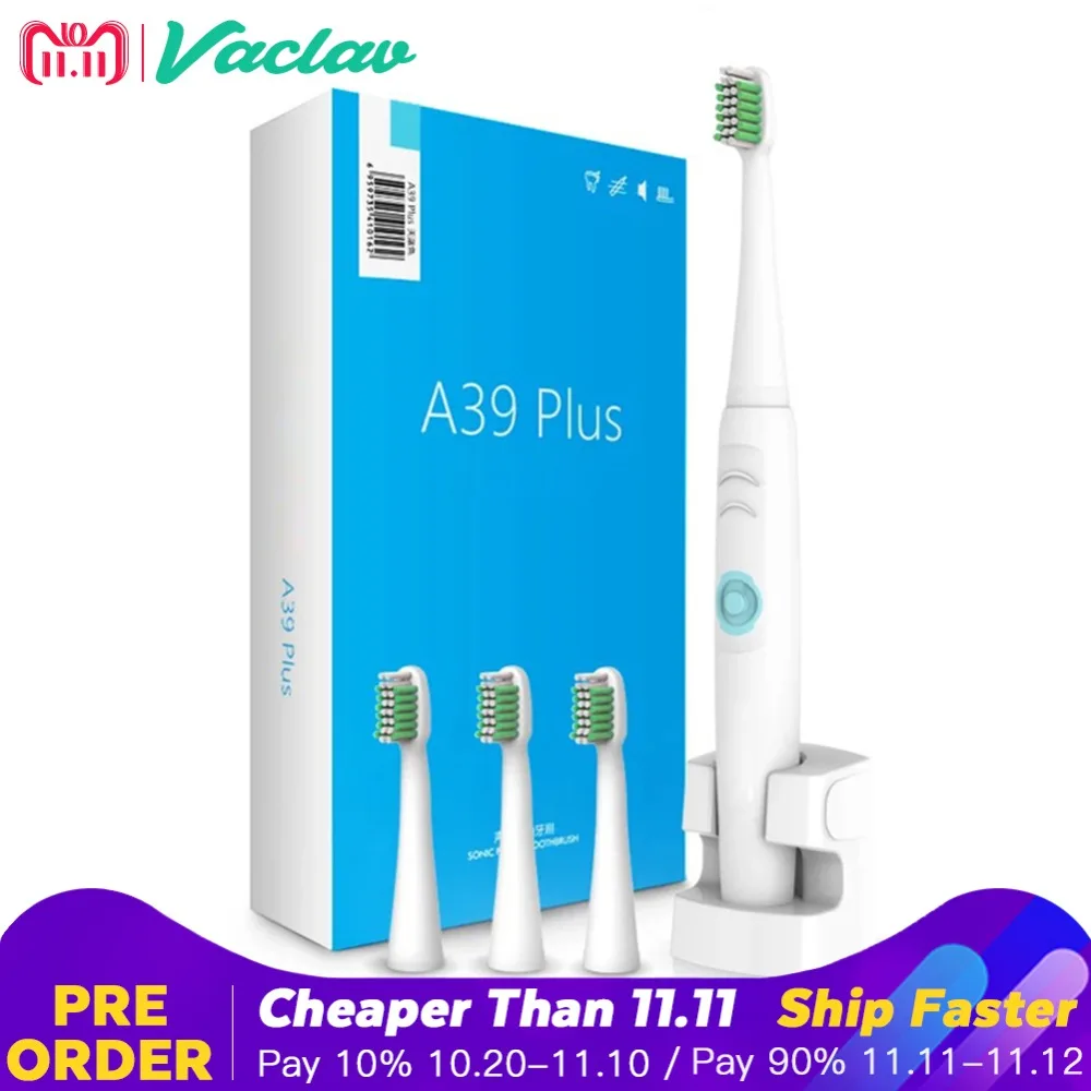 Vaclav Electric Rechargeable Toothbrush Wireless Electric Sonic Toothbrush Ultrasonic Tooth Brush 4 Brush Head Waterpfoof Teeth
Vaclav Electric Rechargeable Toothbrush Wireless Electric Sonic Toothbrush Ultrasonic Tooth Brush 4 Brush Head Waterpfoof Teeth