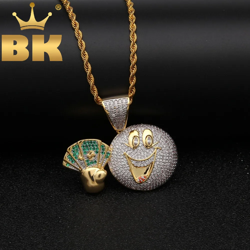 Mens Necklace Punk Jewelry Full Iced Cubic Zirconia Happy Rich Emoji Face Hold US Dollar Pendant Silver/Gold Color Chain
Mens Necklace Punk Jewelry Full Iced Cubic Zirconia Happy Rich Emoji Face Hold US Dollar Pendant Silver/Gold Color Chain