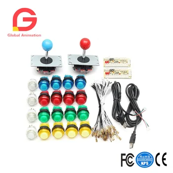 20 pcs 5V LED Arcade Full Color Switch Push Button 2 USB Encoder 2 Joysticks DIY Kit
20 pcs 5V LED Arcade Full Color Switch Push Button 2 USB Encoder 2 Joysticks DIY Kit