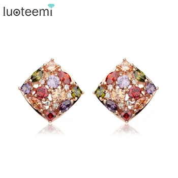 LUOTEEMI Hot Sell Luxury Stud Brincos Colorful Earrings Zircon Stone Rose Gold-Color Earrings for Women Engagement Jewelry
LUOTEEMI Hot Sell Luxury Stud Brincos Colorful Earrings Zircon Stone Rose Gold-Color Earrings for Women Engagement Jewelry