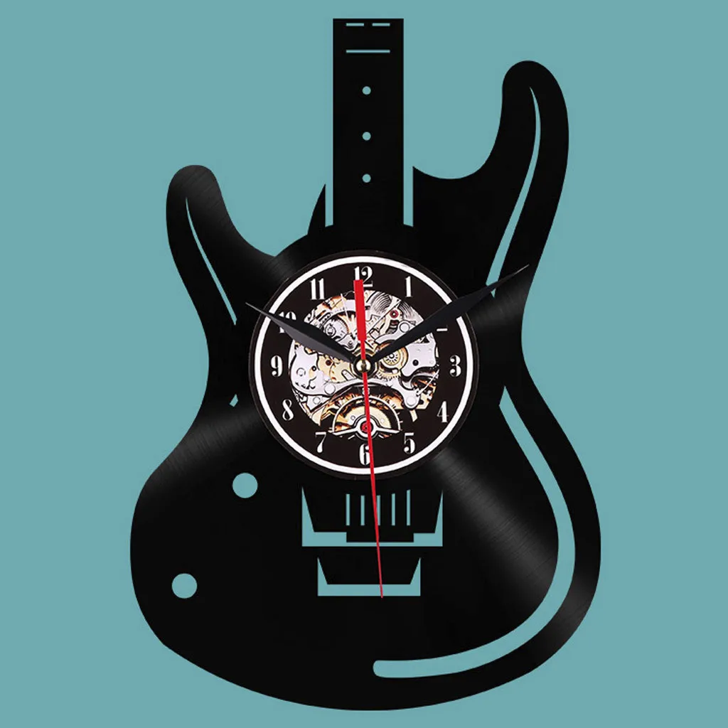 Home Black Shape Vinyl Fashion Style Guitar Non-Ticking Silent Antique Rubber Wall Clock For Home Kitchen Office FS12
Home Black Shape Vinyl Fashion Style Guitar Non-Ticking Silent Antique Rubber Wall Clock For Home Kitchen Office FS12