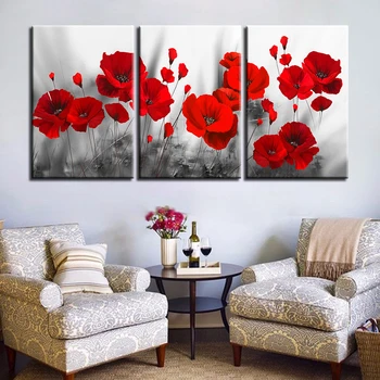 3 Pieces Red Flowers Pictures For Living Room Modular Wall Art Canvas Paintings Home Decor Prints Romantic Poppies Poster
3 Pieces Red Flowers Pictures For Living Room Modular Wall Art Canvas Paintings Home Decor Prints Romantic Poppies Poster