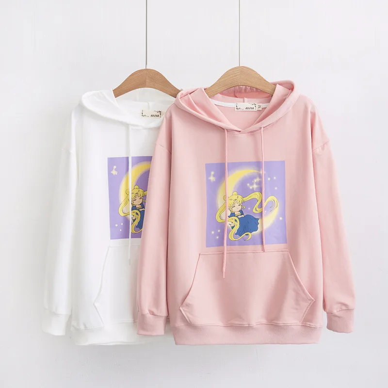 Harajuku Women Sailor Moon Cosplay Hoodies Long Sleeve Top Sweatshirt Casual Cute Hooded Round Neck Pullover Hoodies
Harajuku Women Sailor Moon Cosplay Hoodies Long Sleeve Top Sweatshirt Casual Cute Hooded Round Neck Pullover Hoodies