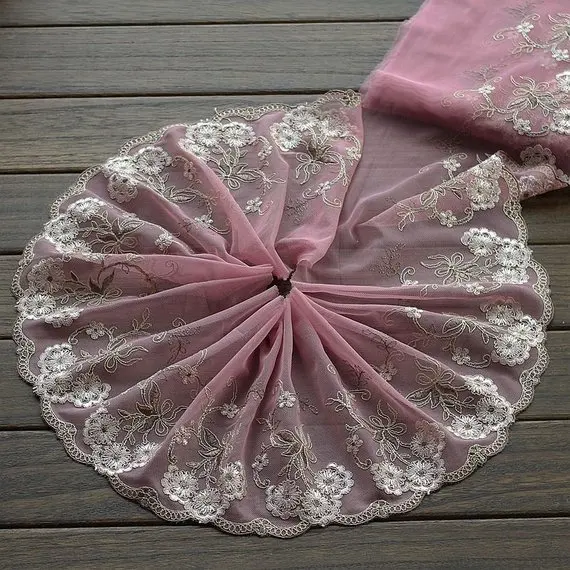2 Yards Lace Trim Flower Floral Embroidered Scalloped Tulle Lace 7.48 Inches Wide High Quality
2 Yards Lace Trim Flower Floral Embroidered Scalloped Tulle Lace 7.48 Inches Wide High Quality
