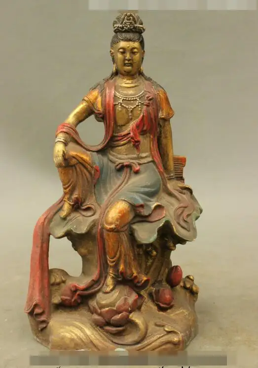 song voge gem S6697 9" Chinese Buddhism Bronze Painting Lotus Goddess Kwan-Yin fast GuanYin Statue
song voge gem S6697 9" Chinese Buddhism Bronze Painting Lotus Goddess Kwan-Yin fast GuanYin Statue
