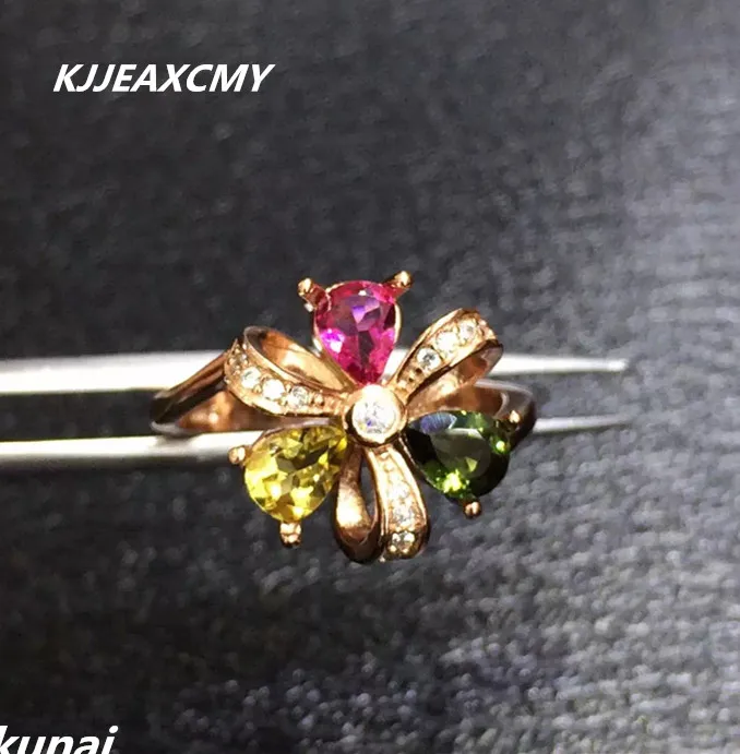 KJJEAXCMY Fine jewelry Color treasure 925 silver inlaid Tourmaline Ring, clover female simple generous wholesale
KJJEAXCMY Fine jewelry Color treasure 925 silver inlaid Tourmaline Ring, clover female simple generous wholesale