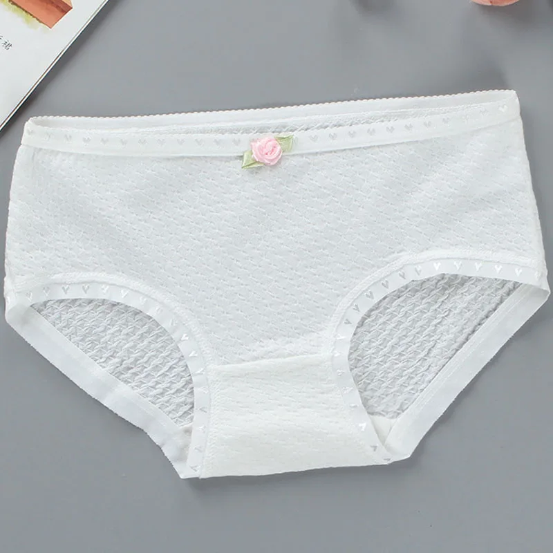 Pretty Teenage Girl Cotton bubble pants Breathable Briefs Summer Student Low waist Panties Underwear Wholesale lots Bulk | Женская
