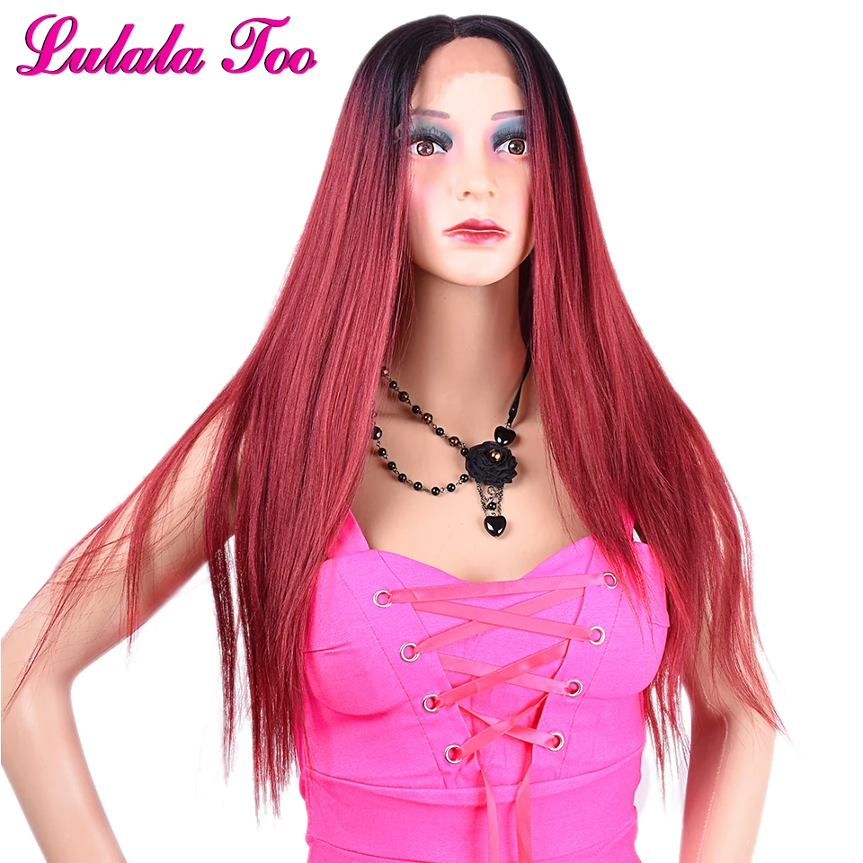Burgundy lace front wig
