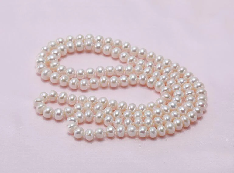 33'' 83cm Women Jewelry AAA natural pearl 6x7mm bright white freshwater pearl necklace gift
33'' 83cm Women Jewelry AAA natural pearl 6x7mm bright white freshwater pearl necklace gift