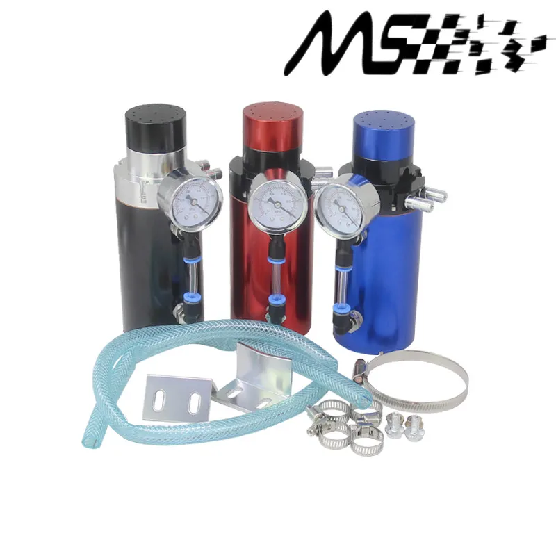 Red/Blue/Black ENGINE 9MM fittings OIL CATCH RESERVOIR BREATHER TANK/CAN+VACUUM PRESSURE GAUGE /Oil Catch Tank/can
Red/Blue/Black ENGINE 9MM fittings OIL CATCH RESERVOIR BREATHER TANK/CAN+VACUUM PRESSURE GAUGE /Oil Catch Tank/can