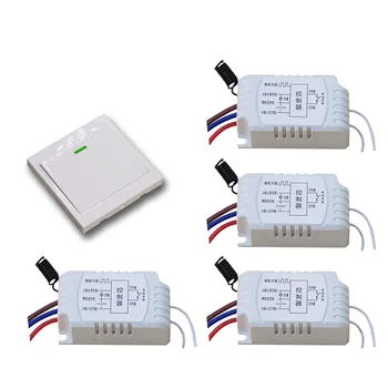 AC220V Wireless Remote Control Switch System 4pcs Receiver+Wall Panel Remote Transmitter Sticky Remote Smart Home Switch 315/433
AC220V Wireless Remote Control Switch System 4pcs Receiver+Wall Panel Remote Transmitter Sticky Remote Smart Home Switch 315/433
