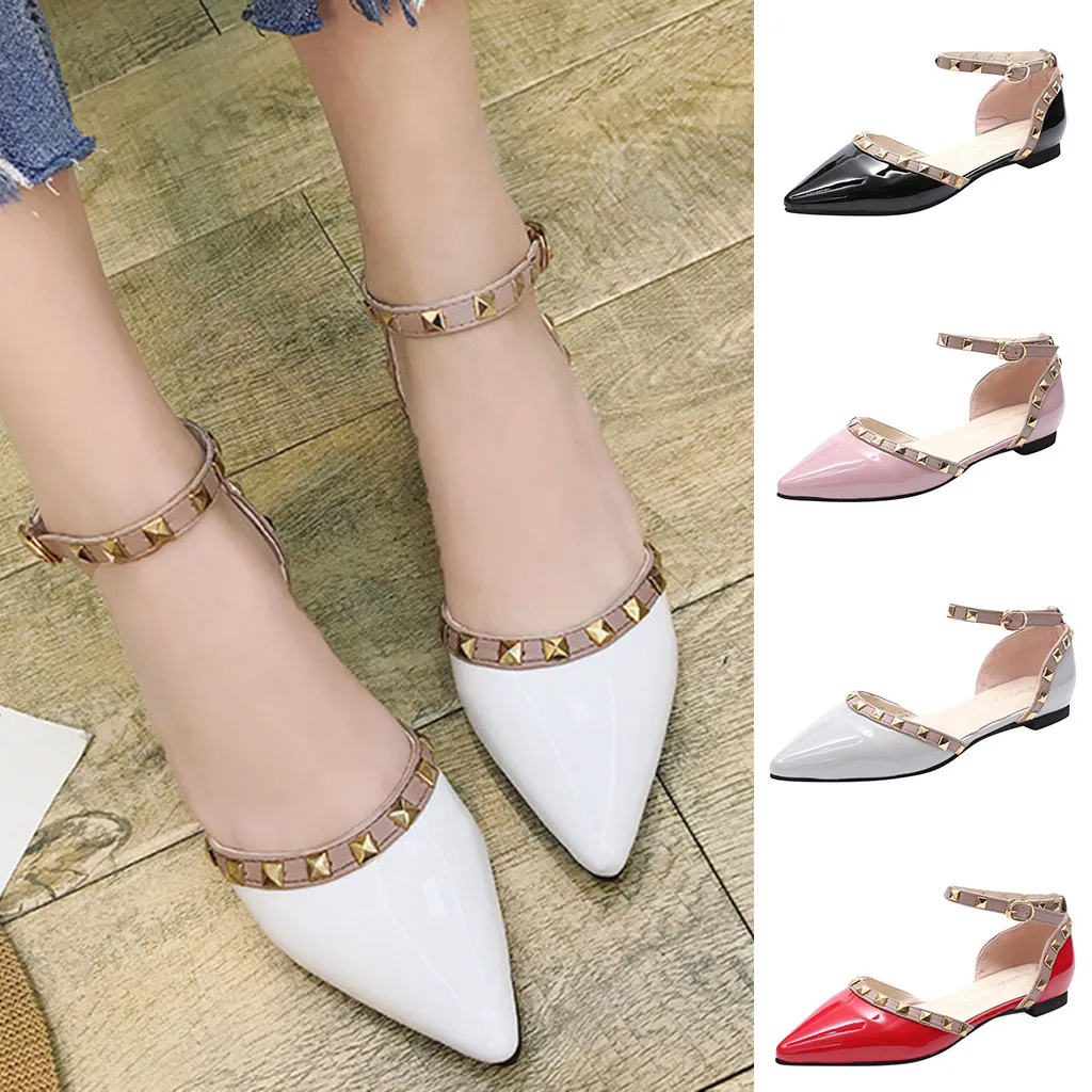 Women Rivet Sandals Spring Summer Sexy Leather Shoes Elegant Buckle Strap Sandal Pointed Toe Low Heels Shoes Fashion Sandalias
Women Rivet Sandals Spring Summer Sexy Leather Shoes Elegant Buckle Strap Sandal Pointed Toe Low Heels Shoes Fashion Sandalias