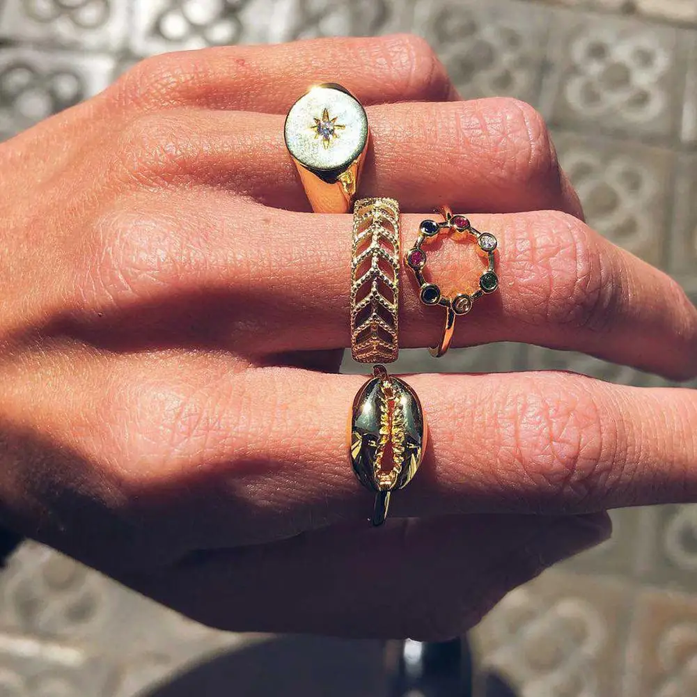 Fashion 4Pcs/Set Women Hollow Shell Arrow Rhinestone Stacking Knuckle Midi Finger Ring New
Fashion 4Pcs/Set Women Hollow Shell Arrow Rhinestone Stacking Knuckle Midi Finger Ring New