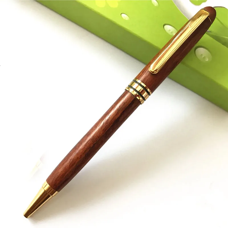Free Shipping 100% Wooden Ballpoint Pen Top Quality Stationery Office School Suppliers Refill 0.7 mm Signature Ballpoint Pen