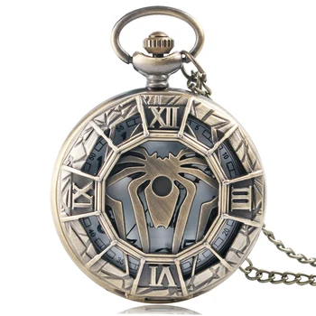 Bronze Spiderman Pattern Hollow Quartz Pocket Watch Spider Mark Men Boys Women Vintage Modern Necklace Pendant Birthday Gifts
Bronze Spiderman Pattern Hollow Quartz Pocket Watch Spider Mark Men Boys Women Vintage Modern Necklace Pendant Birthday Gifts