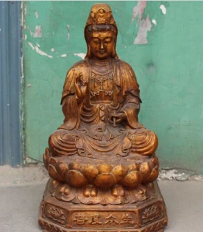 RHS0014 20" Tibet Bronze Gilt Seat lotus Kwan-Yin Guan Yin Goddess Buddha Bless Statue
RHS0014 20" Tibet Bronze Gilt Seat lotus Kwan-Yin Guan Yin Goddess Buddha Bless Statue