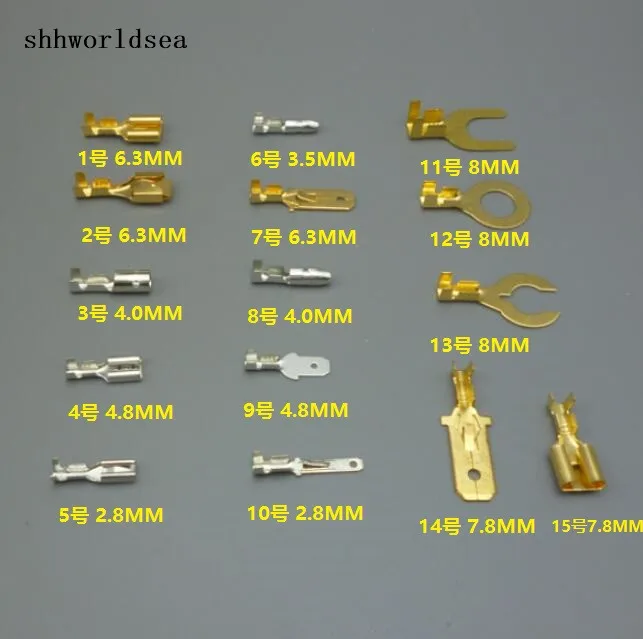 Автомобильные клеммы shhworld, 50 шт., 2,8 мм, 4,8 мм, 6,3 мм, 4,0 мм, 8 мм, 7,8 мм, 15 видов моделей, медные
Автомобильные клеммы shhworld, 50 шт., 2,8 мм, 4,8 мм, 6,3 мм, 4,0 мм, 8 мм, 7,8 мм, 15 видов моделей, медные