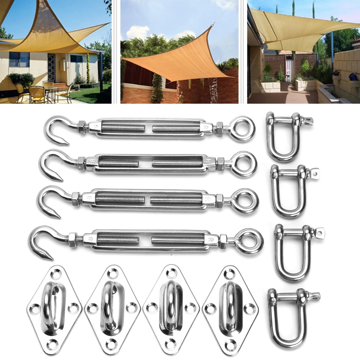 12pcs Stainless Steel Spare Metal Parts Sun Shade Sails Accessories Hang Snap Special Fittings Hardware Spring Clasp Link Ring
12pcs Stainless Steel Spare Metal Parts Sun Shade Sails Accessories Hang Snap Special Fittings Hardware Spring Clasp Link Ring
