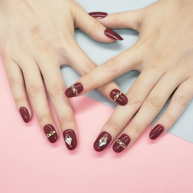 24pcs 3D Glitter Fake Nail Art Decoration Red Rhinestone False Nail Faux Ongles UV Gel Acrylic Full Nail Design Tips
24pcs 3D Glitter Fake Nail Art Decoration Red Rhinestone False Nail Faux Ongles UV Gel Acrylic Full Nail Design Tips