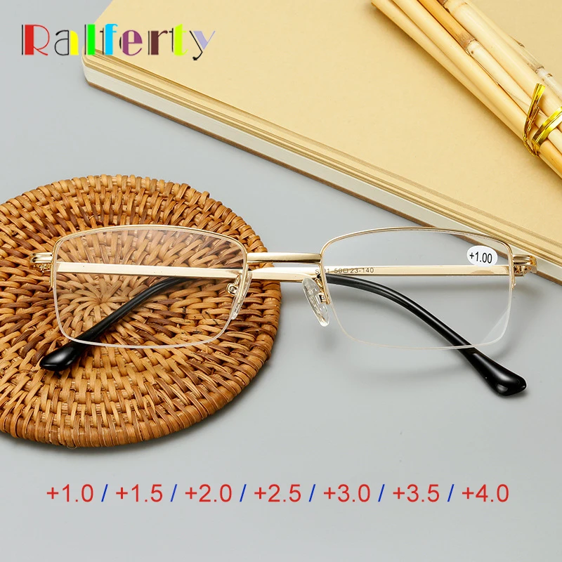Ralferty Square Half Frame Reading Glasses Men Diopter Medical Presbyopic Eyeglasses +1.0 +1.5 +2.0 +2.5 +3.0 +3.5 +4.0 A001
Ralferty Square Half Frame Reading Glasses Men Diopter Medical Presbyopic Eyeglasses +1.0 +1.5 +2.0 +2.5 +3.0 +3.5 +4.0 A001