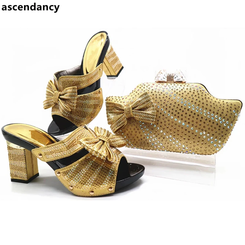 Gold Color Italian Shoes with Matching Bag for Wedding Italy Rhinestone Gold Shoe and Bag Set Matching Shoe and Bag Set In Heels
Gold Color Italian Shoes with Matching Bag for Wedding Italy Rhinestone Gold Shoe and Bag Set Matching Shoe and Bag Set In Heels