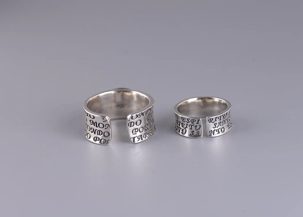 Silver Vintage the Virgin Mary Letter Ring