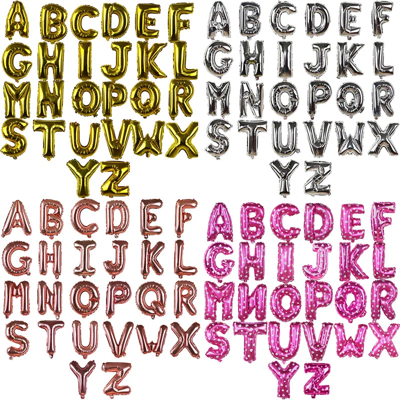 16inch Letter Foil Balloon Alphabet Helium Ballons Wedding DIY Decoration Baby Shower Happy Birthday Party Favor Supplies
16inch Letter Foil Balloon Alphabet Helium Ballons Wedding DIY Decoration Baby Shower Happy Birthday Party Favor Supplies