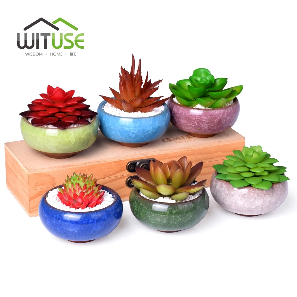 

home Desk Ceramic micro garden Wedding mini Flowerpots round juicy plants vase flower pots container small bonsai pot