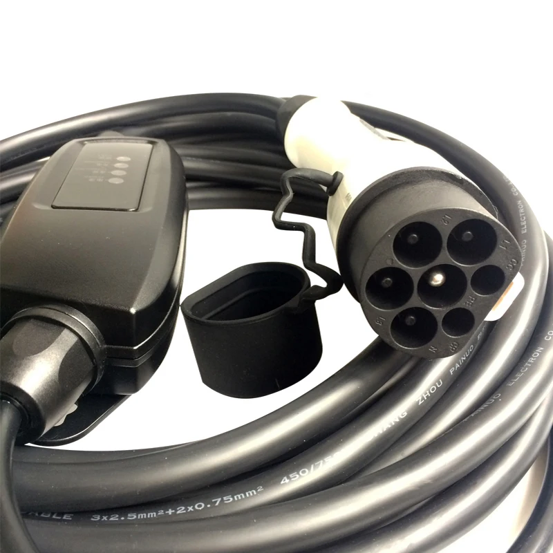 EVSE input Model 2 Portable EVSE 16A schuko Connector IEC 62196-2 Type 2 Electric car Charging level 2 EV Charger plug
EVSE input Model 2 Portable EVSE 16A schuko Connector IEC 62196-2 Type 2 Electric car Charging level 2 EV Charger plug