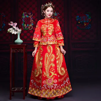 Exquisite Women Embroidery Phoenix 2PCS Hanfu Cheongsam Oriental Fenmale Tang Top&Skirt Qipao Overseas Chinese Wedding Dress
Exquisite Women Embroidery Phoenix 2PCS Hanfu Cheongsam Oriental Fenmale Tang Top&Skirt Qipao Overseas Chinese Wedding Dress