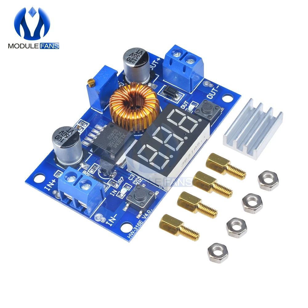 XL4015 5A DC-DC Adjustable Step Down Board LED Voltmeter Power Supply Module 4.0-38V to 1.25V-36V DIY High Power 75W
XL4015 5A DC-DC Adjustable Step Down Board LED Voltmeter Power Supply Module 4.0-38V to 1.25V-36V DIY High Power 75W