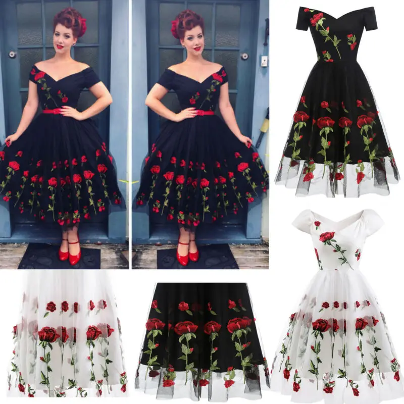 Women's Lace Dress Wedding Cocktail Party Evening Gown Embroidered Rose Mesh Dresses Size S-XXL
Women's Lace Dress Wedding Cocktail Party Evening Gown Embroidered Rose Mesh Dresses Size S-XXL