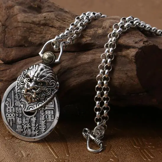 NEW 100% 925 Silver Fengshui Necklace Pure Silver Wealth Pixiu Pendant Necklace Sterling Good Luck Pixiu Pendant Necklace
NEW 100% 925 Silver Fengshui Necklace Pure Silver Wealth Pixiu Pendant Necklace Sterling Good Luck Pixiu Pendant Necklace
