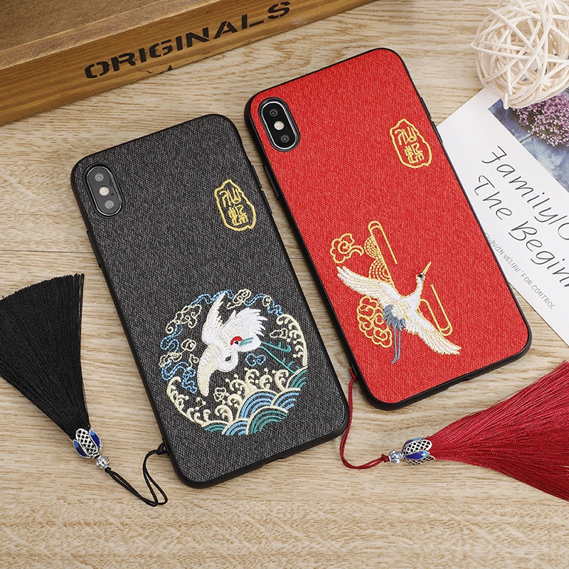 Chinese style crane Cases For Huawei P30 P20Lite Mate20 Pro fabric embroidery soft cover for Nova 3 3i 4 back Conque with tassel
Chinese style crane Cases For Huawei P30 P20Lite Mate20 Pro fabric embroidery soft cover for Nova 3 3i 4 back Conque with tassel