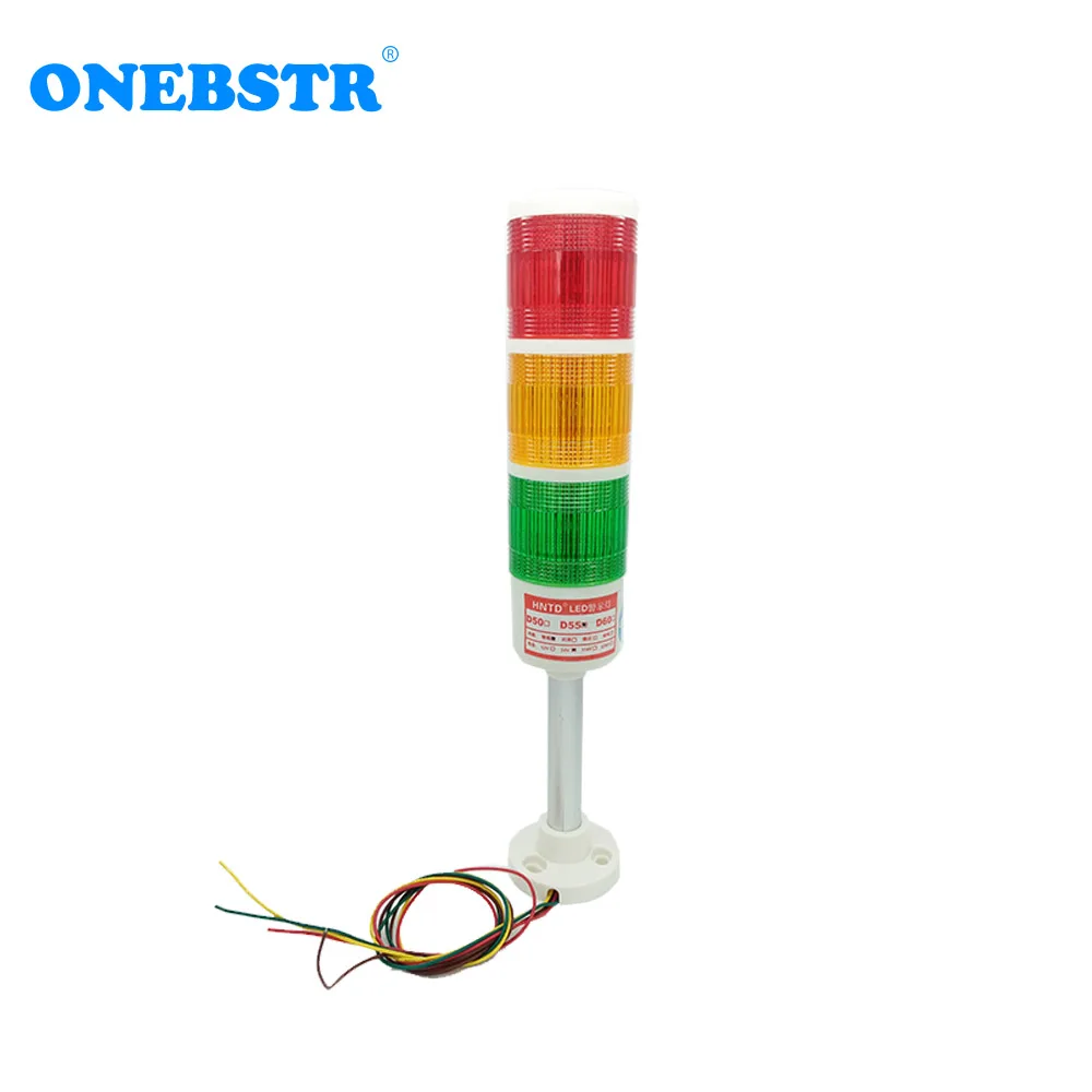 

HNTD LED Semaphores Lamp 220V Indicator Signal Warning Light TD55 Rod Type Often Bright 3 Color CNC Machine Tools Free Shipping