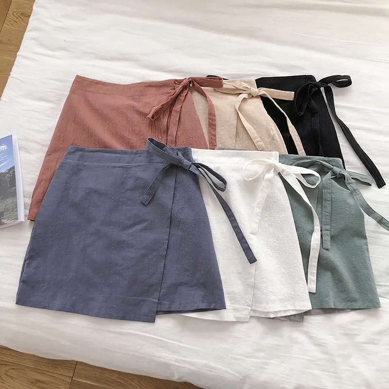 Vintage Slim Solid Ladies Asymmetrical Spring Summer Mini Short Skirt Women Retro Casual Split High Waist Irregular Tie Skirts
Vintage Slim Solid Ladies Asymmetrical Spring Summer Mini Short Skirt Women Retro Casual Split High Waist Irregular Tie Skirts