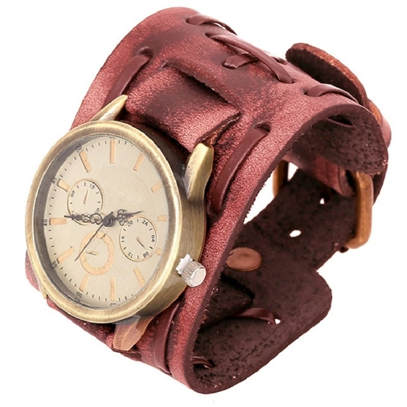 Gnova Platinum Japanese Movement Vintage Punk Genuine Leather Bracelet Wristwatch Wide Band Strap Quartz Watch MEN A361
Gnova Platinum Japanese Movement Vintage Punk Genuine Leather Bracelet Wristwatch Wide Band Strap Quartz Watch MEN A361