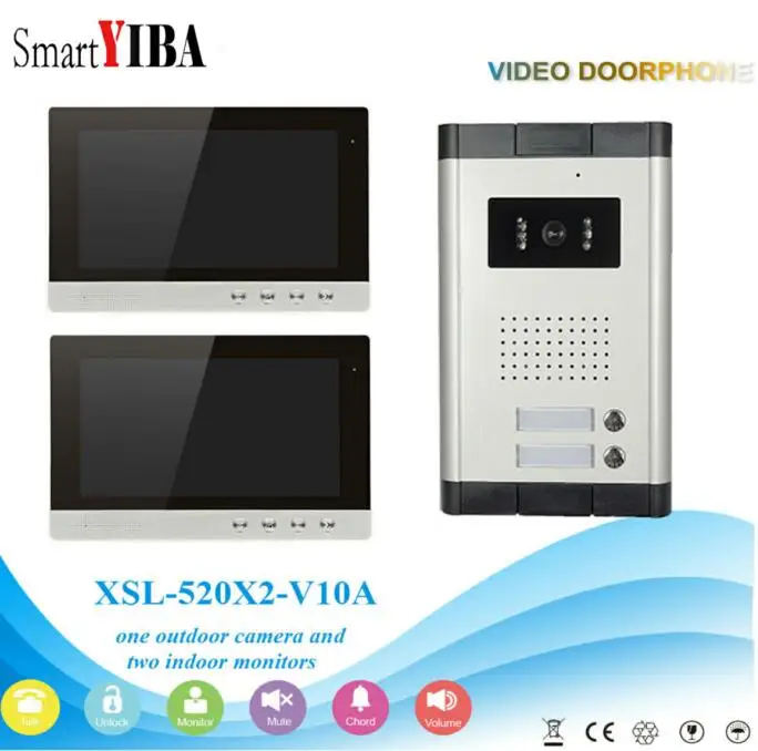 SmartYIBA 10"Video Intercom Kits 2 Different Apartments Intercoms Video Door Phone Doorbell Kits IR Camera Door Monitor
SmartYIBA 10"Video Intercom Kits 2 Different Apartments Intercoms Video Door Phone Doorbell Kits IR Camera Door Monitor