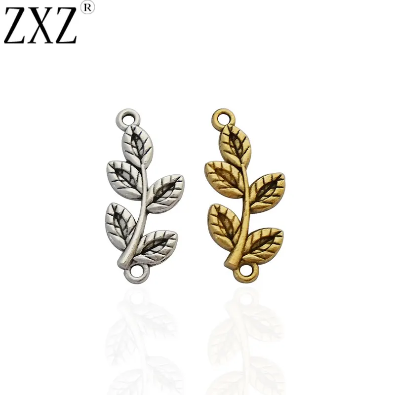 ZXZ 30pcs Antique Silver/Gold Leaf Branch Charms Pendants Connectors For DIY Necklace Bracelet Jewelry Making Findings 27x12mm
ZXZ 30pcs Antique Silver/Gold Leaf Branch Charms Pendants Connectors For DIY Necklace Bracelet Jewelry Making Findings 27x12mm