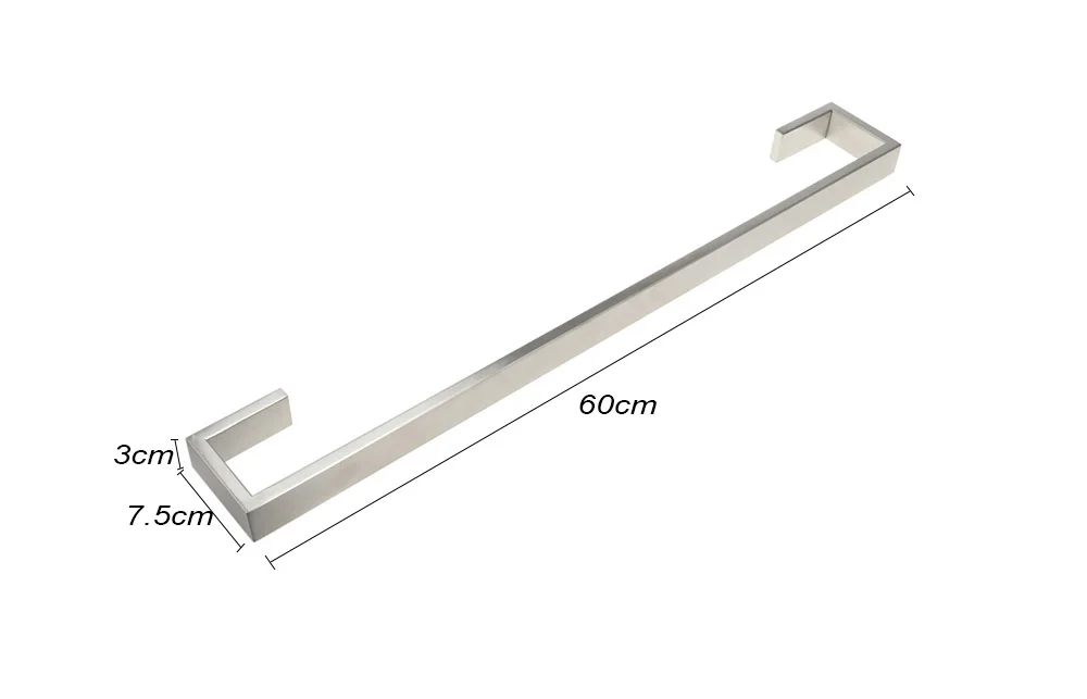 4pcs Bathroom Accessories Towel Bar Ring Robe Hook Toilet Paper Holder Wall Mounted Bath Hardware