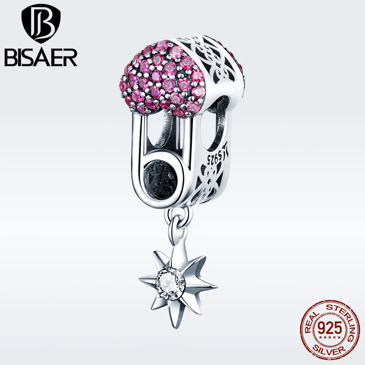 BISAER 925 Sterling Silver Red Stone Heart Pin with Star Charm for Charms Bracelet and Jewelry Making Designer Jewelry GXC1130
BISAER 925 Sterling Silver Red Stone Heart Pin with Star Charm for Charms Bracelet and Jewelry Making Designer Jewelry GXC1130
