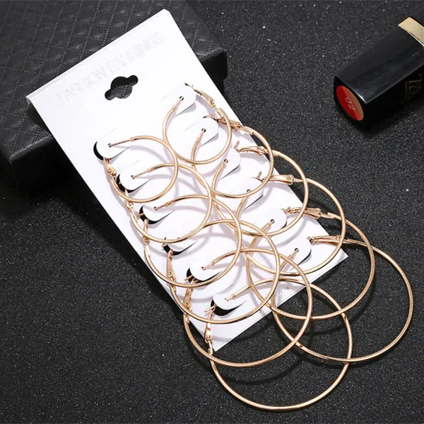 MAVI DENIZ Fashion New 6 Pairs/Set Gold Silver Small Big Circle Hoop Earrings for Women Steampunk Round Earring Sets
MAVI DENIZ Fashion New 6 Pairs/Set Gold Silver Small Big Circle Hoop Earrings for Women Steampunk Round Earring Sets