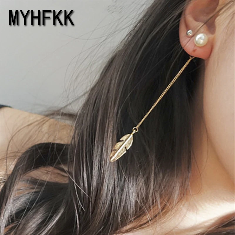 MYHFKK2019 Горячая новинка имитация жемчуга Длинная кисточка кулон серьги женские