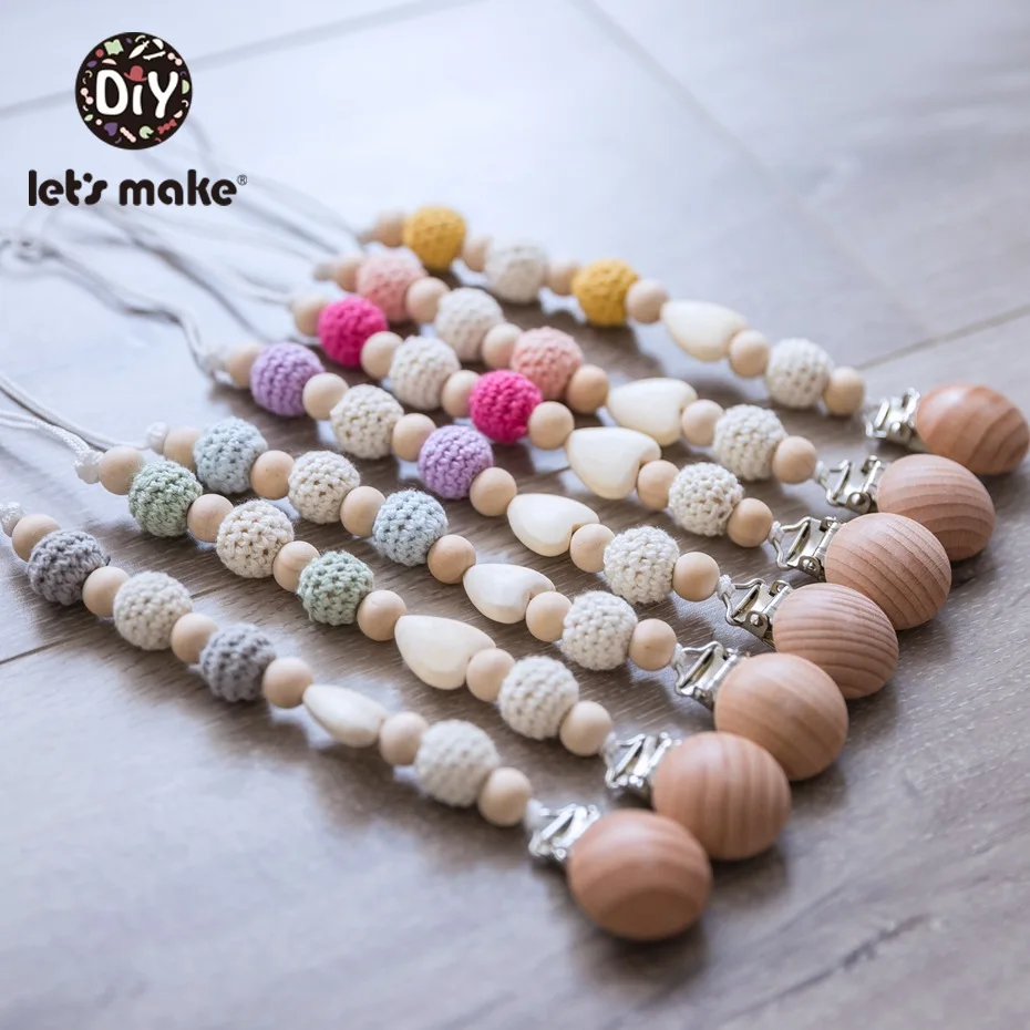 Let's Make 1pc Baby Pacifier Chain Crochet Beads Wooden Heart Beads Holder For Nipples Personalized Baby Pacifier Clip
Let's Make 1pc Baby Pacifier Chain Crochet Beads Wooden Heart Beads Holder For Nipples Personalized Baby Pacifier Clip