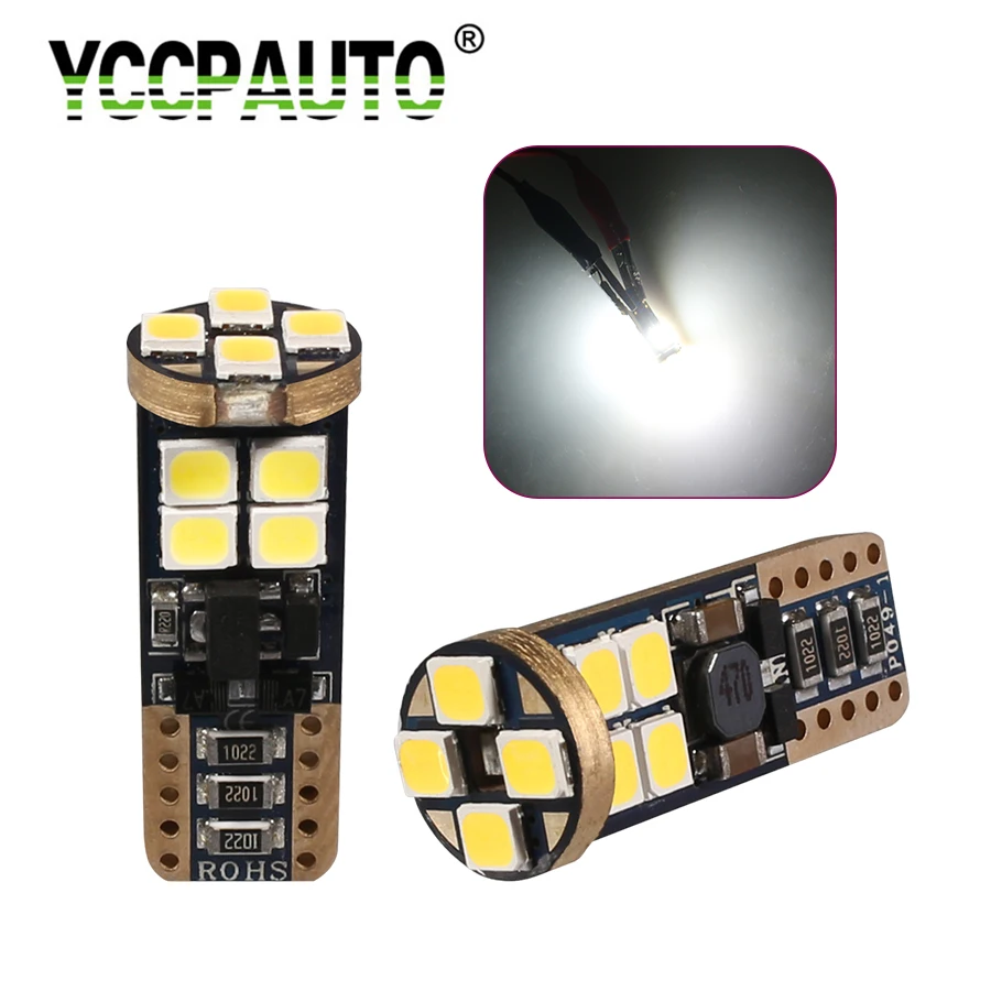 YCCPAUTO T10 W5W LED Bulb Canbus No Error Car Light 3030 12SMD Auto Interior Reading Light Clearance Trunk Lamp Pure White 2Pcs
YCCPAUTO T10 W5W LED Bulb Canbus No Error Car Light 3030 12SMD Auto Interior Reading Light Clearance Trunk Lamp Pure White 2Pcs
