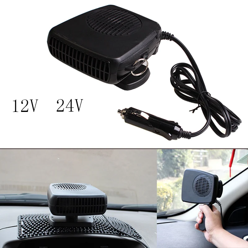 Фото Car Heating Fan 24V Dryer Windshield Demister Defroster For Vehicle Mini Portable Cooling Temperature Control Device | Автомобили и