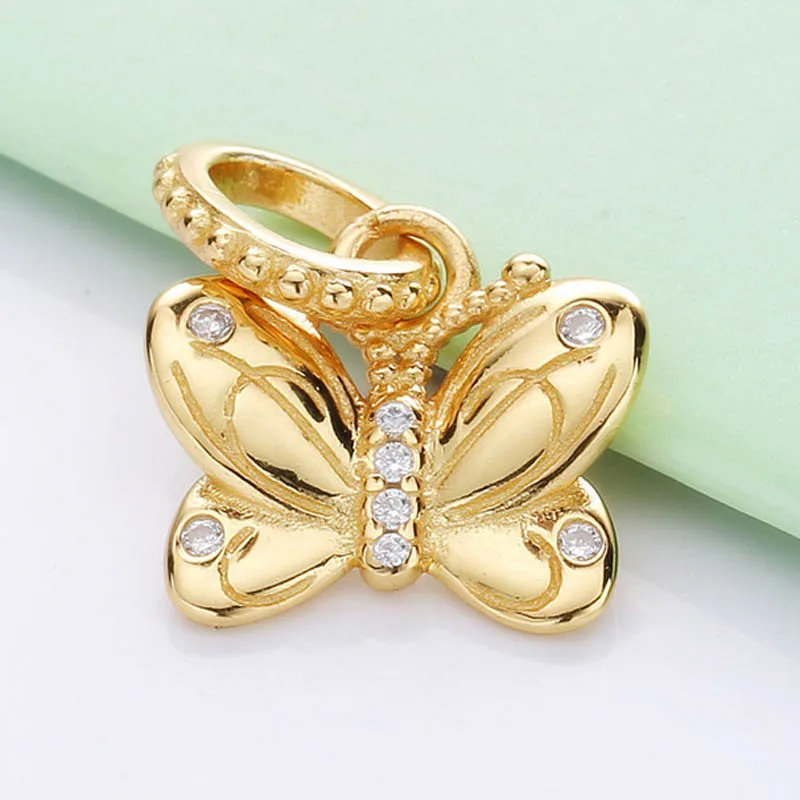 New 925 Sterling Silver Charm Gold Color Shine Spring Butterfly With Crystal Pendant Beads Fit Pandora Bracelet Diy Jewelry
New 925 Sterling Silver Charm Gold Color Shine Spring Butterfly With Crystal Pendant Beads Fit Pandora Bracelet Diy Jewelry