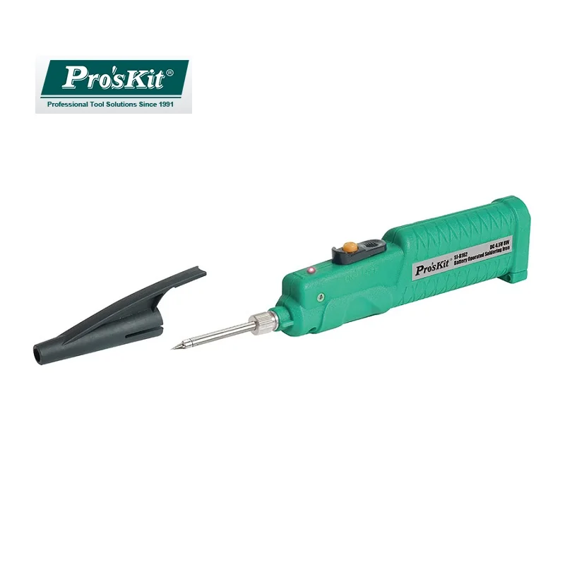 Pro'sKit SI-B162 Battery Opearated Soldering Iron Cordless Design Portable Soldering Iron with Slim Soldering Tips and Solder
Pro'sKit SI-B162 Battery Opearated Soldering Iron Cordless Design Portable Soldering Iron with Slim Soldering Tips and Solder