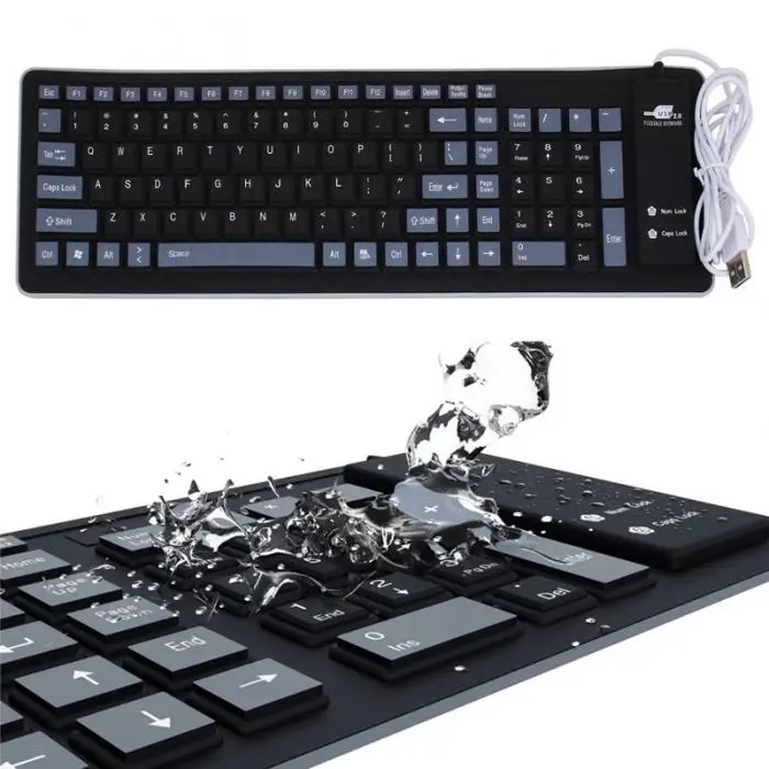 Clavier souple en silicone pliable USB